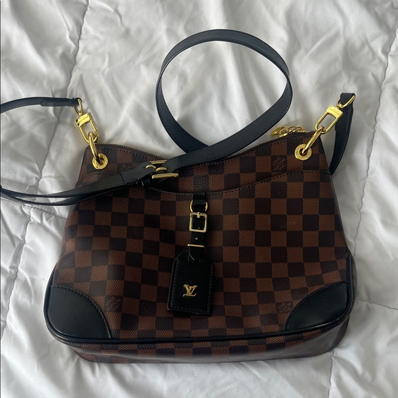 Louis Vuitton Brown Damier Ebene Crossbody with Black Trim & Gold Hardware - Picture 15 of 17